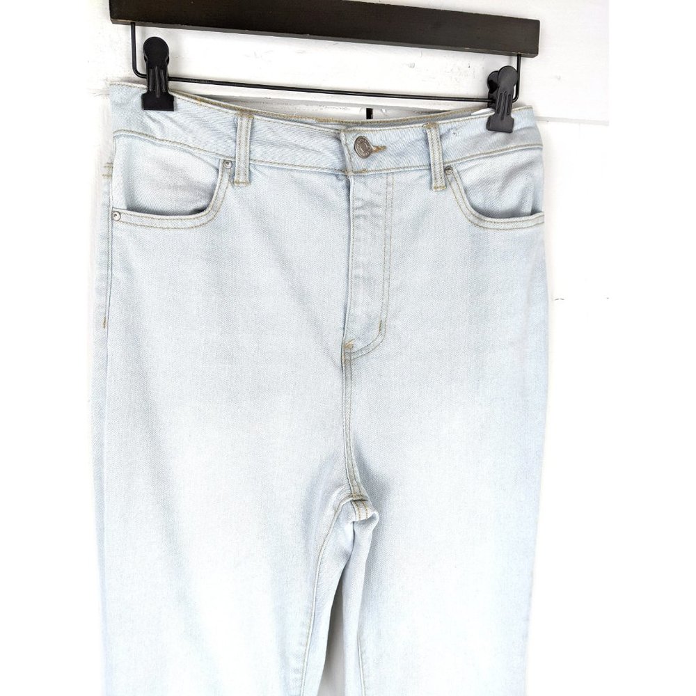 90s vintage light blue flare high rise denim jeans - Picture 3 of 6
